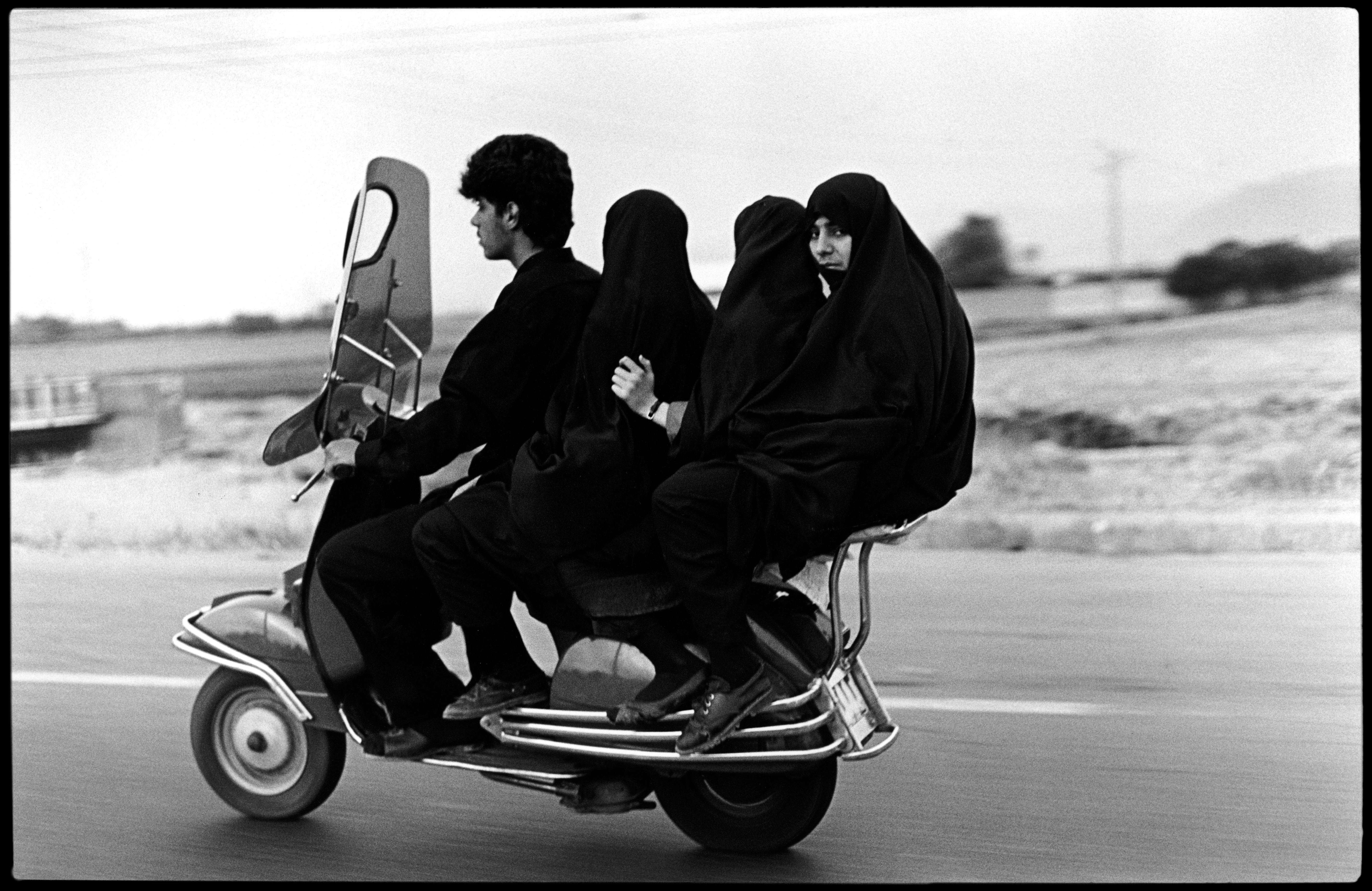 Four seater motorbike. Shahr Rey, Iran, 1997