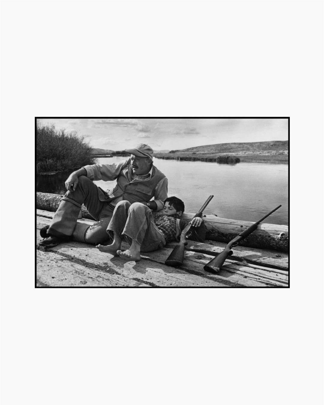 Fine Print: American writer Ernest Hemingway with his son Gregory. Sun Valley, Idaho, USA, October, 1941