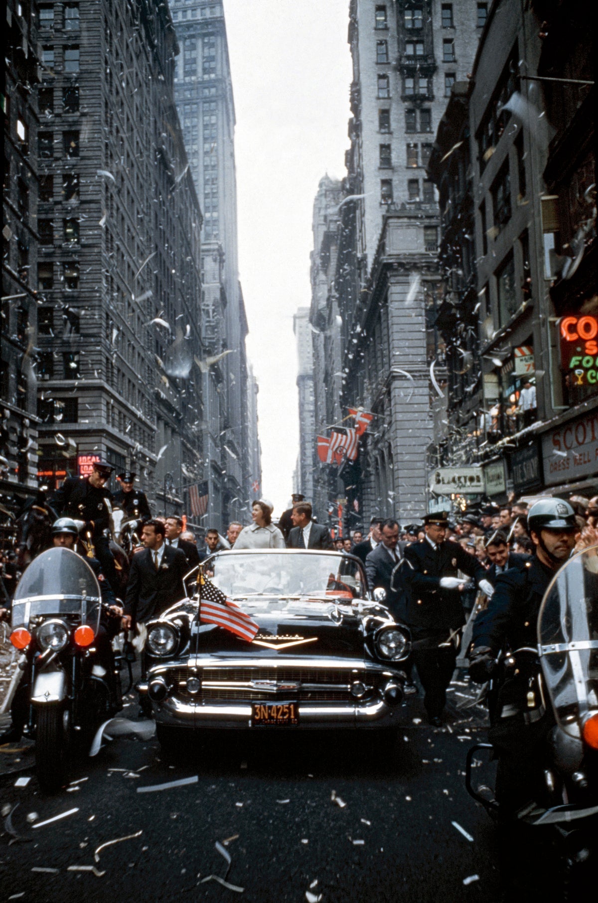 Fine Print: John F. Kennedy and Jacqueline Kennedy campagining. New York City, USA, 1960