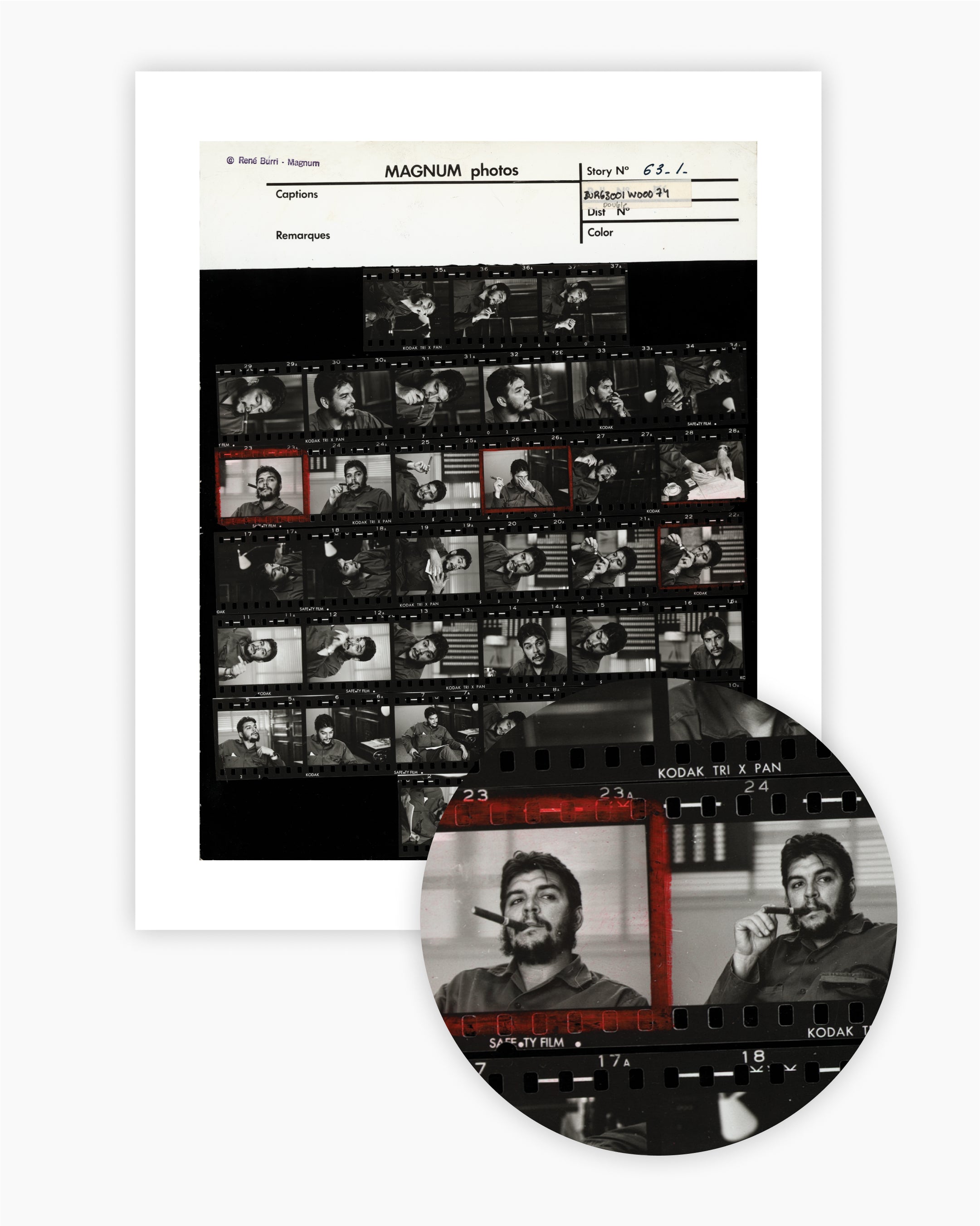 Contact Sheet Print: Che Guevara in his office, Cuba, 1963