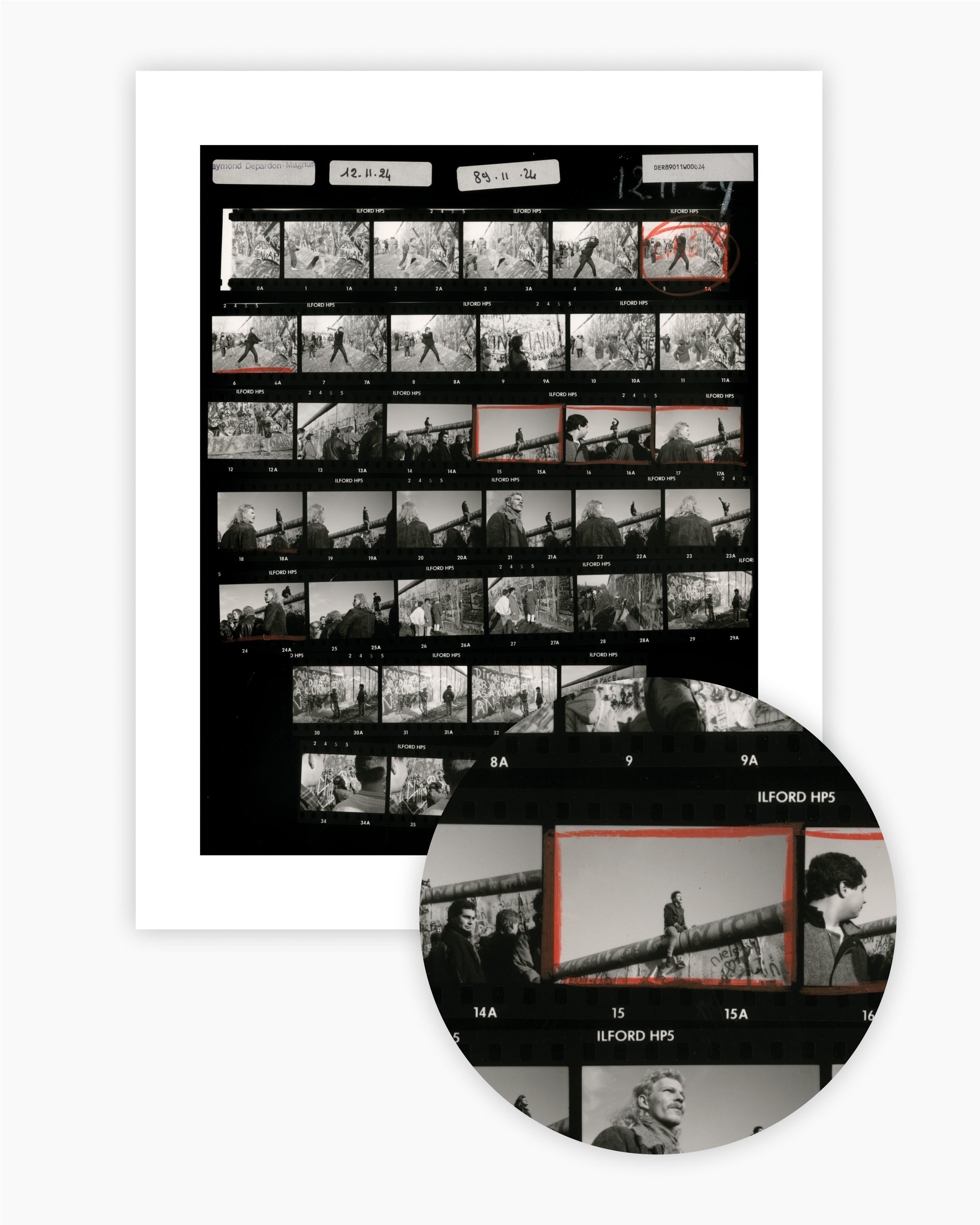 Contact Sheet Print: The Fall of the Berlin Wall. Germany, 1989.