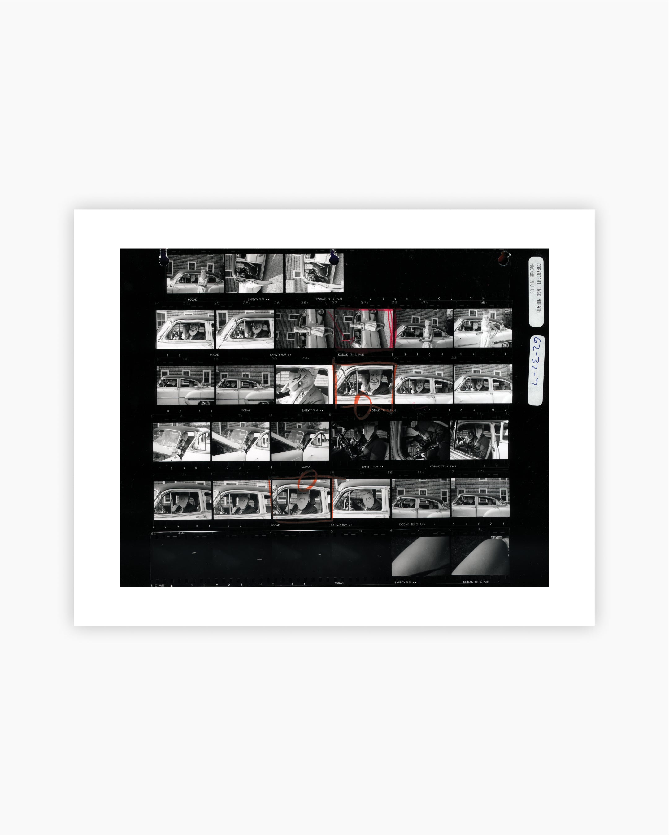 Contact Sheet Print: The Mask Series with Saul Steinberg. 1962