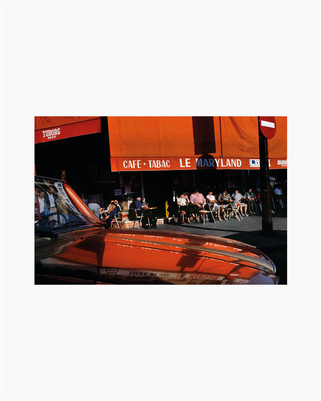 Fine Print: Terrace on La Fayette street. Parisian Cafe, Paris, France, 1985