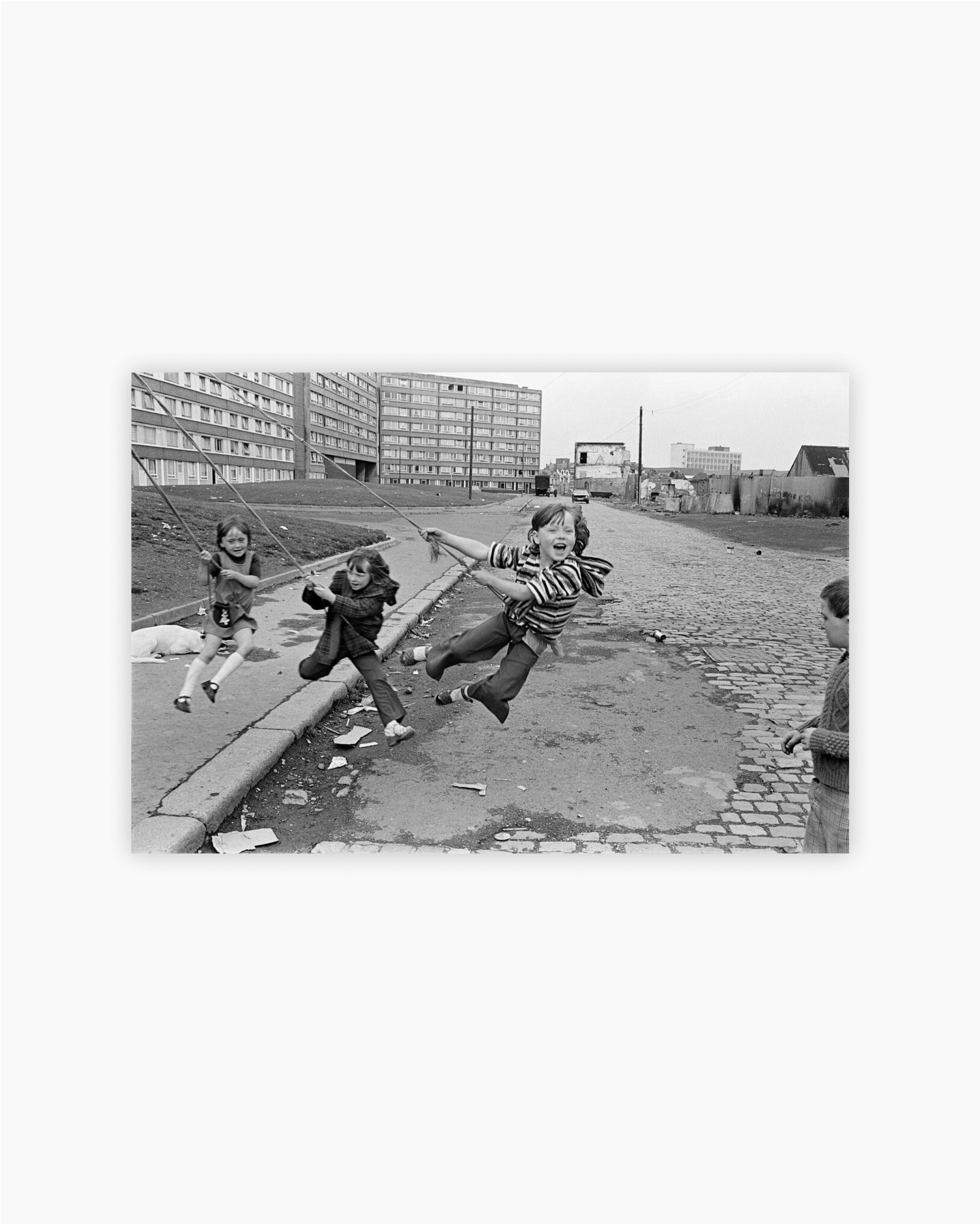 Outside Divis Flats. West Belfast, Northern Ireland, 1978