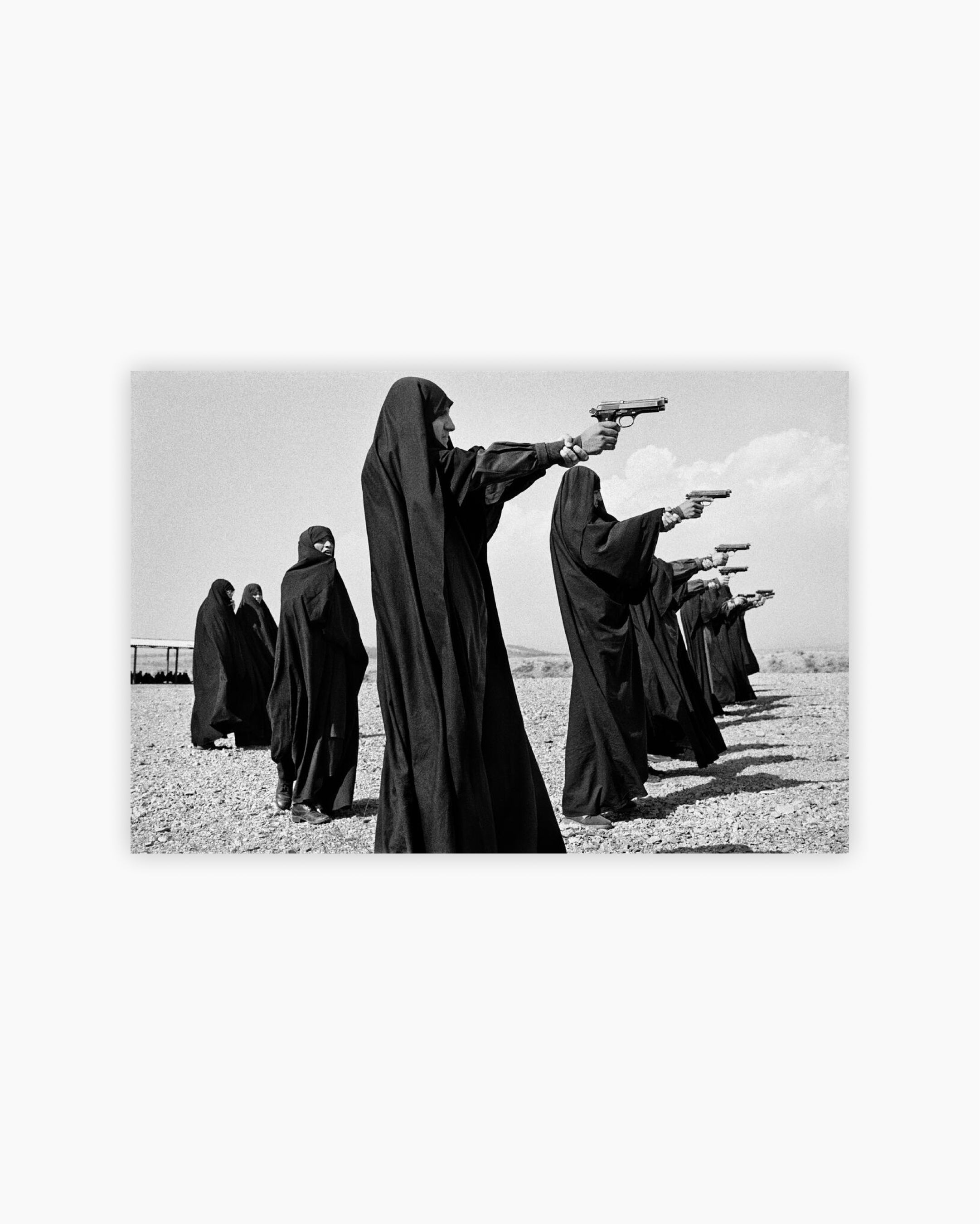 Fine Print: Shooting practice. Tehran, Iran, 1986